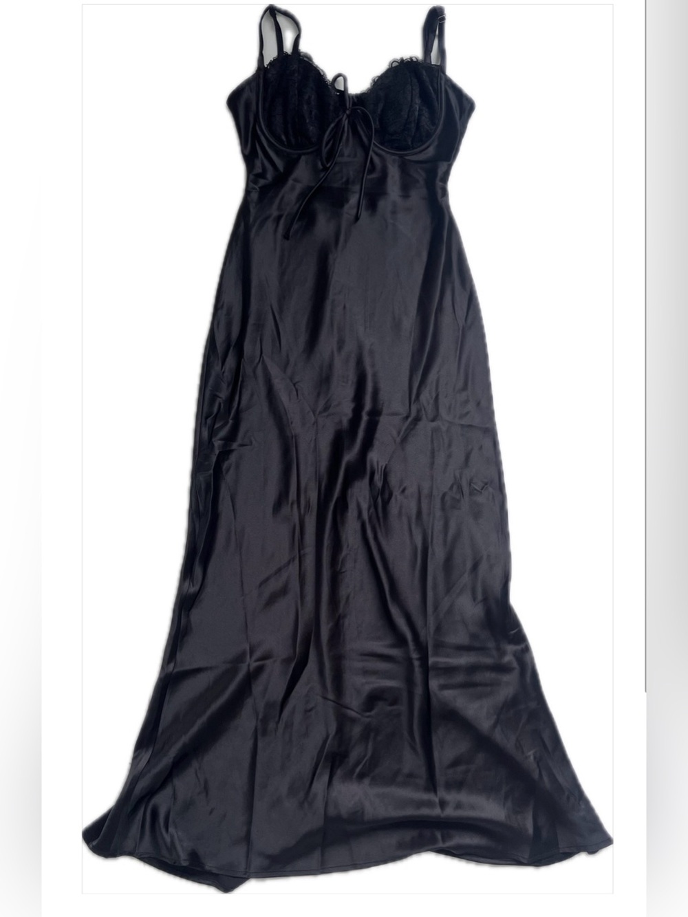 Like New! Princess Polly Black Fadyen Bias Cut Maxi Dress Size 4